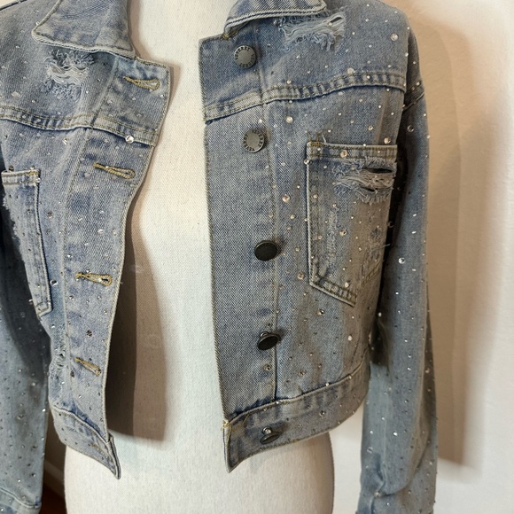 Glitter small size denim jacket brand new condition - Picture 4 of 5